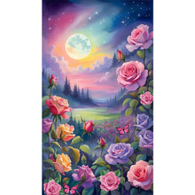 Load image into Gallery viewer, AB Diamond Painting - Full Round - flowers under the moon (40*70CM)
