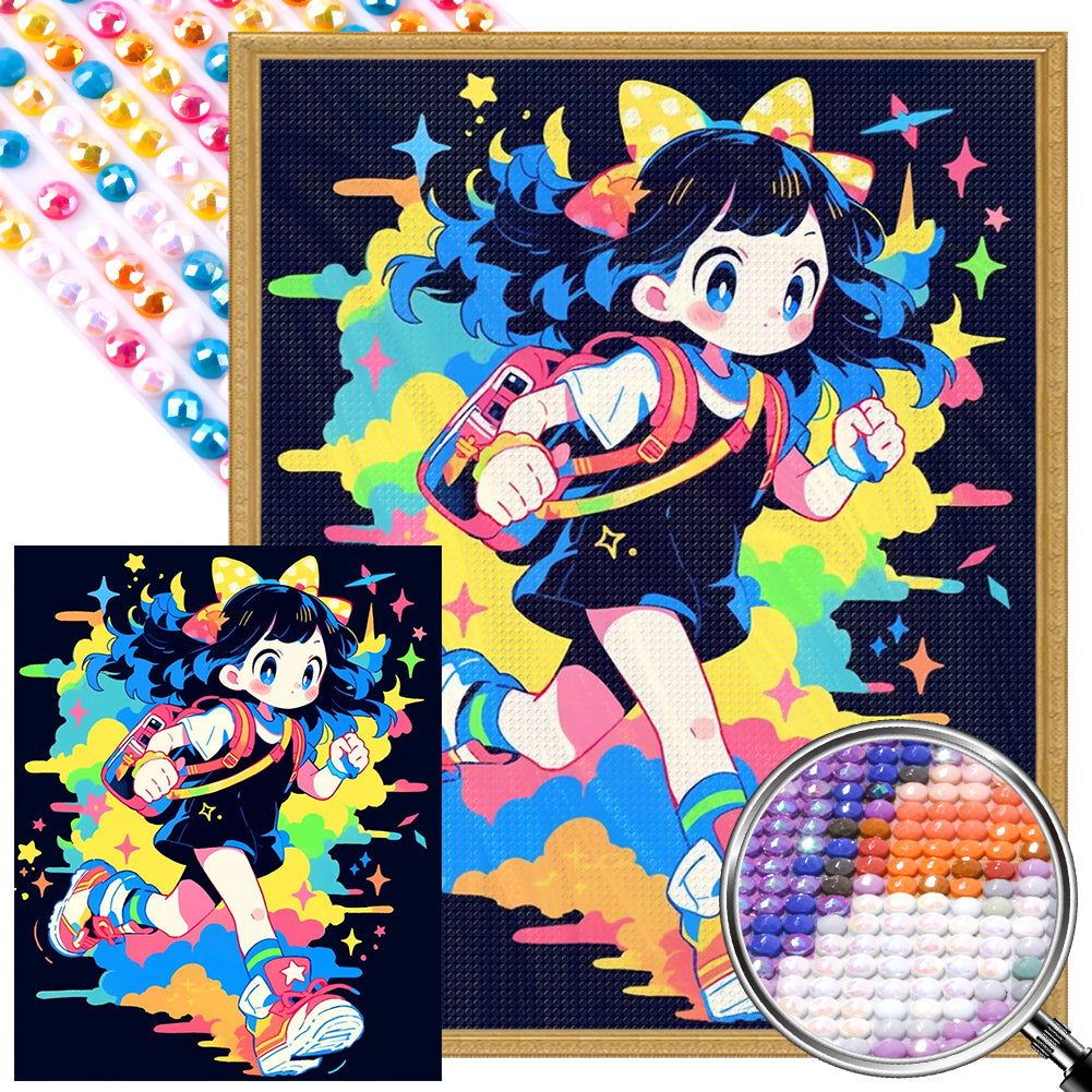 AB Diamond Painting - Full Round - Cartoon little girl (40*60CM)