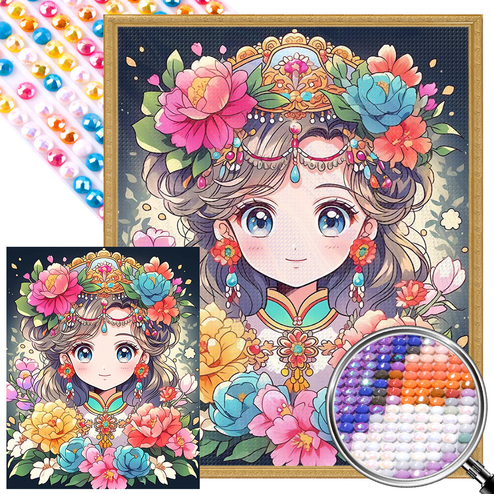 AB Diamond Painting - Full Round - Cartoon little girl (40*60CM)
