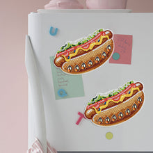 Load image into Gallery viewer, Round+Special Shape Diamond Art Fridge Magnets Sticker (Hot Dog Hamburger #2)
