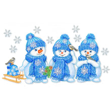 Load image into Gallery viewer, Diamond Painting - Partial Special Shaped - Three little snowmen (50*30CM)

