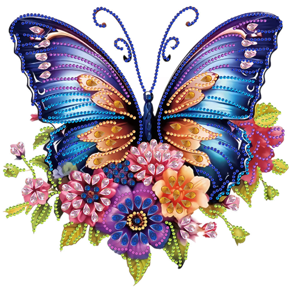 Diamond Painting - Partial Special Shaped - Butterfly (30*30CM)
