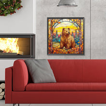 Load image into Gallery viewer, Diamond Painting - Full Round - stained glass brown bear (30*30CM)
