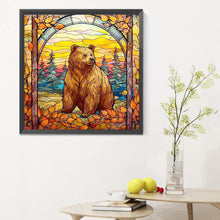 Load image into Gallery viewer, Diamond Painting - Full Round - stained glass brown bear (30*30CM)
