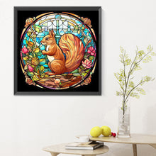 Load image into Gallery viewer, Diamond Painting - Full Round - stained glass squirrel (30*30CM)
