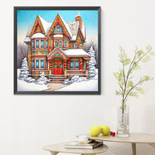 Load image into Gallery viewer, Diamond Painting - Full Round - snow cabin (30*30CM)
