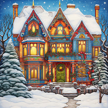 Load image into Gallery viewer, Diamond Painting - Full Round - snow cabin (30*30CM)
