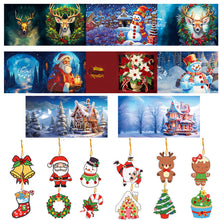Load image into Gallery viewer, 8PCS Christmas Santa Special Shape Diamond Art Greeting Cards Gift for Christmas
