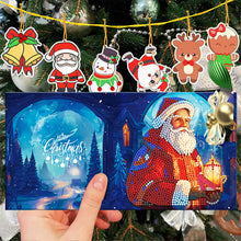 Load image into Gallery viewer, 8PCS Christmas Santa Special Shape Diamond Art Greeting Cards Gift for Christmas
