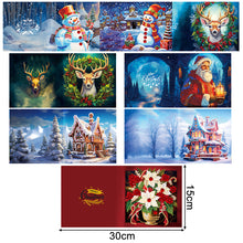 Load image into Gallery viewer, 8PCS Christmas Santa Special Shape Diamond Art Greeting Cards Gift for Christmas
