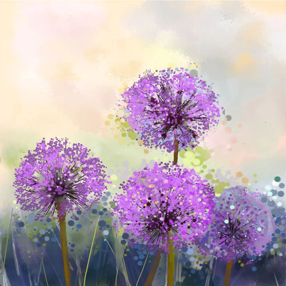 Diamond Painting - Full Round - purple dandelion (30*30CM)