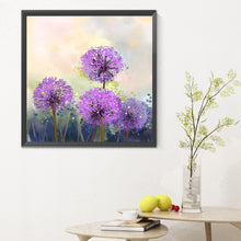 Load image into Gallery viewer, Diamond Painting - Full Round - purple dandelion (30*30CM)
