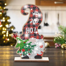 Load image into Gallery viewer, Christmas Wooden Santa Xmas Dwarf Xmas Tree DIY Diamond Art Tabletop Decorations
