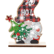 Load image into Gallery viewer, Christmas Wooden Santa Xmas Dwarf Xmas Tree DIY Diamond Art Tabletop Decorations
