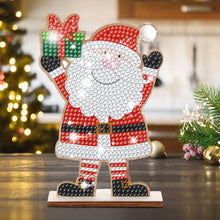 Load image into Gallery viewer, Christmas Wooden Santa Xmas Dwarf Xmas Tree DIY Diamond Art Tabletop Decorations

