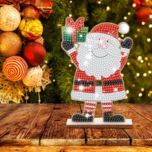 Load image into Gallery viewer, Christmas Wooden Santa Xmas Dwarf Xmas Tree DIY Diamond Art Tabletop Decorations
