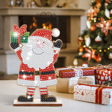Load image into Gallery viewer, Christmas Wooden Santa Xmas Dwarf Xmas Tree DIY Diamond Art Tabletop Decorations
