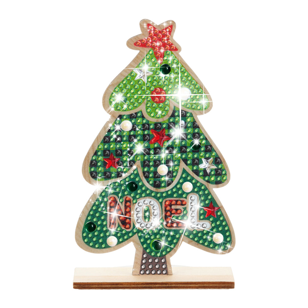 Christmas Wooden Santa Xmas Dwarf Xmas Tree DIY Diamond Art Tabletop Decorations