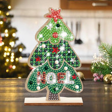 Load image into Gallery viewer, Christmas Wooden Santa Xmas Dwarf Xmas Tree DIY Diamond Art Tabletop Decorations
