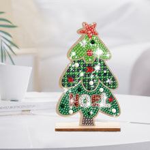 Load image into Gallery viewer, Christmas Wooden Santa Xmas Dwarf Xmas Tree DIY Diamond Art Tabletop Decorations
