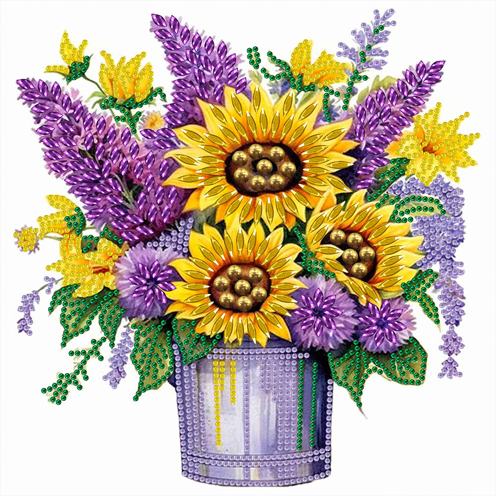 Diamond Painting - Partial Special Shaped - sunflower lavender (30*30cm)