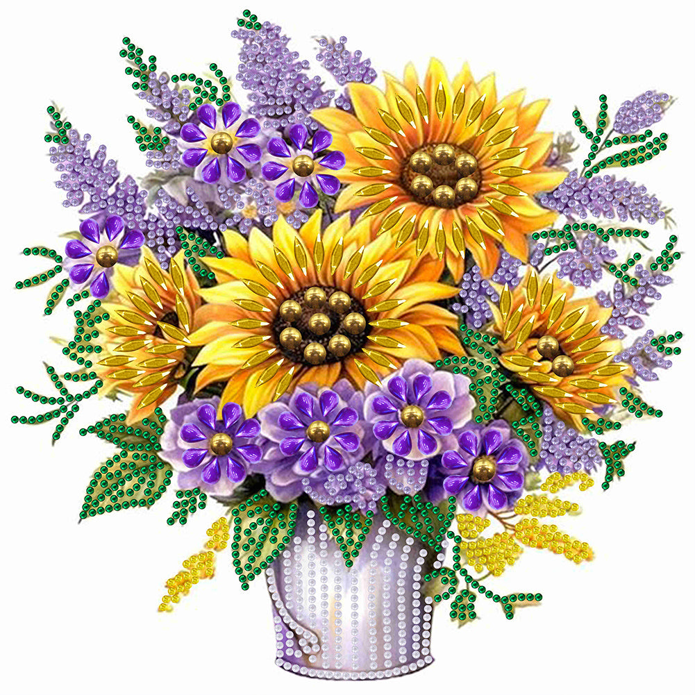 Diamond Painting - Partial Special Shaped - sunflower lavender (30*30cm)