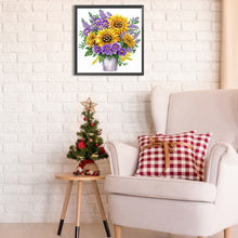 Load image into Gallery viewer, Diamond Painting - Partial Special Shaped - sunflower lavender (30*30cm)
