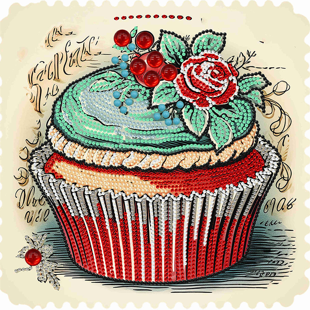 Diamond Painting - Partial Special Shaped - Cup cake (30*30CM)