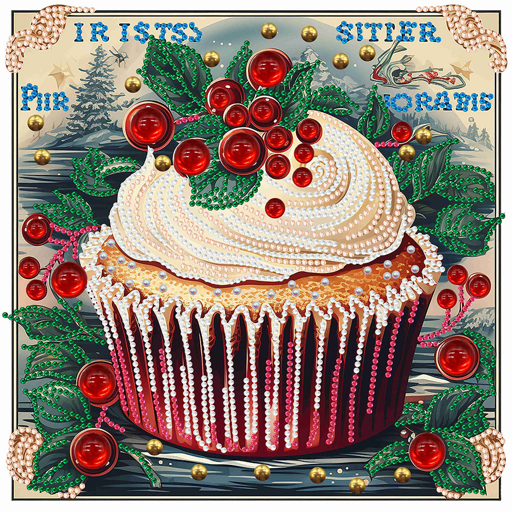 Diamond Painting - Partial Special Shaped - Cup cake (30*30CM)