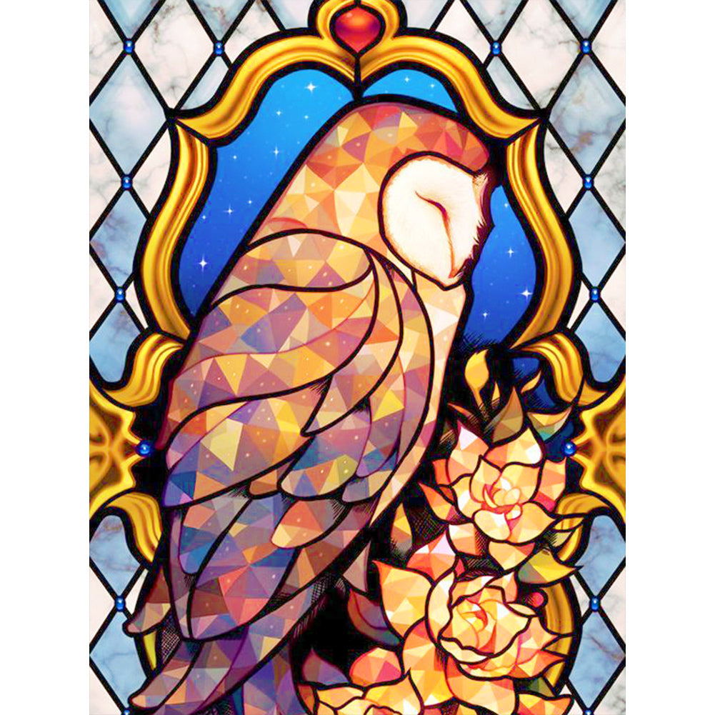 Diamond Painting - Full Round - golden flower and owl (30*40CM)