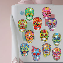 Load image into Gallery viewer, 12PCS Diamond Painting Magnets Refrigerator for Adults Kids Fridge Car (Skull)
