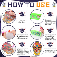 Load image into Gallery viewer, 12PCS Diamond Painting Magnets Refrigerator for Adults Kids Fridge Car (Skull)
