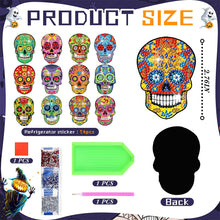 Load image into Gallery viewer, 12PCS Diamond Painting Magnets Refrigerator for Adults Kids Fridge Car (Skull)
