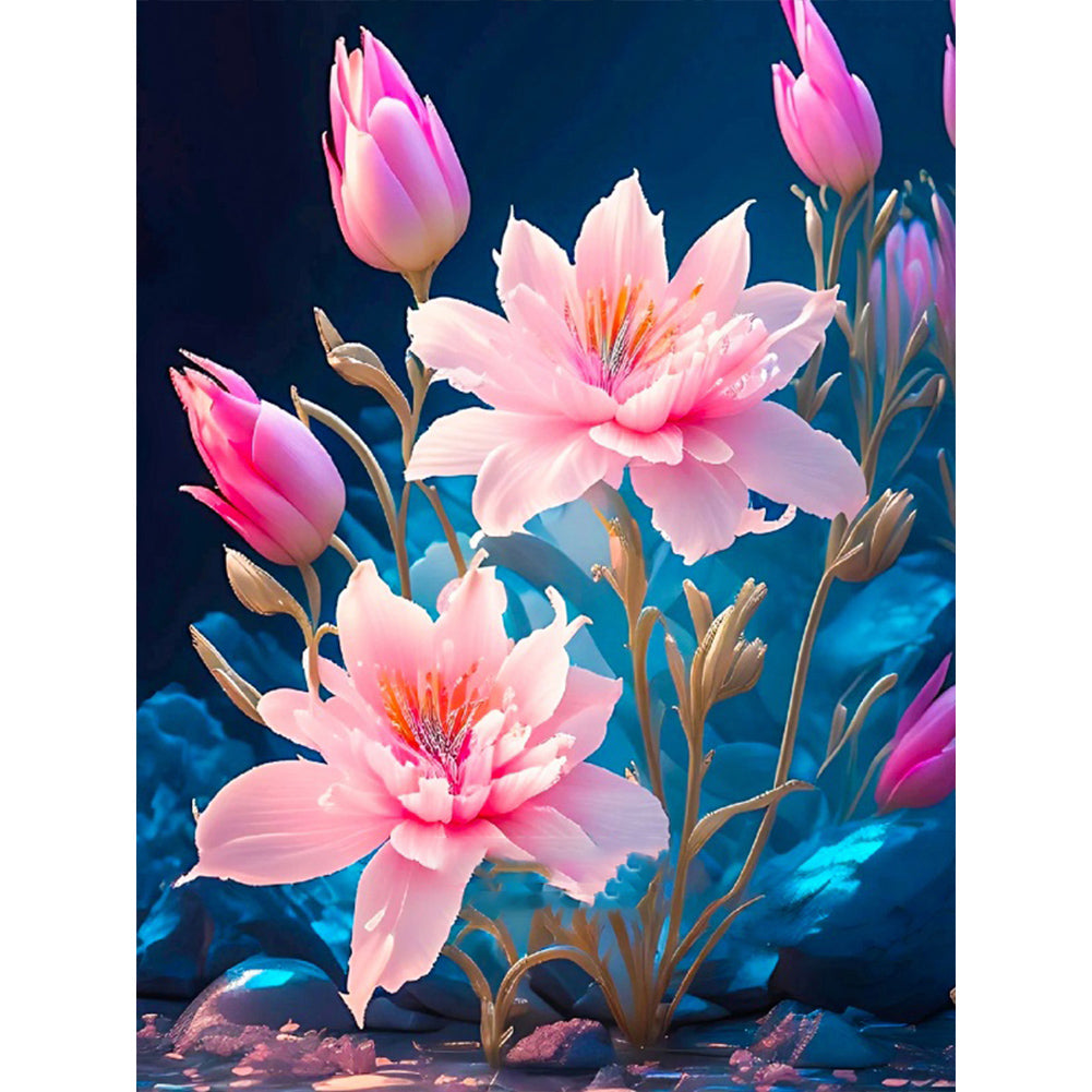Diamond Painting - Full Round - pink flowers (30*40CM)