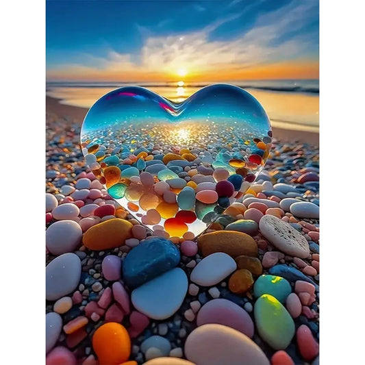 Diamond Painting - Full Round - Dream Beach Love Stone (30*40CM)