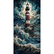 Load image into Gallery viewer, AB Diamond Painting - Full Round - lighthouse in storm (40*80CM)
