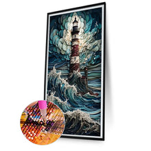Load image into Gallery viewer, AB Diamond Painting - Full Round - lighthouse in storm (40*80CM)
