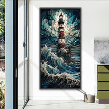 Load image into Gallery viewer, AB Diamond Painting - Full Round - lighthouse in storm (40*80CM)
