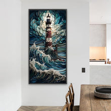 Load image into Gallery viewer, AB Diamond Painting - Full Round - lighthouse in storm (40*80CM)
