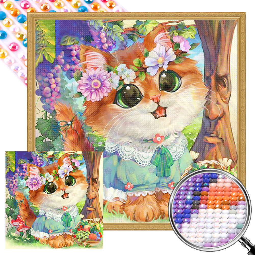 AB Diamond Painting - Full Round - garland kitten (40*40CM)