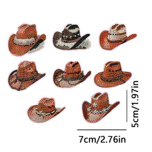 Load image into Gallery viewer, 6PCS Double Sided Diamond Painting Art Keychain Pendant for Beginner(Cowboy Hat)
