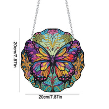 Load image into Gallery viewer, Acrylic Dragonfly Butterfly Round Single-Sided Diamond Painting Hanging Pendant
