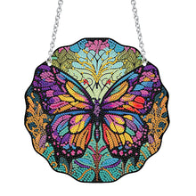 Load image into Gallery viewer, Acrylic Dragonfly Butterfly Round Single-Sided Diamond Painting Hanging Pendant
