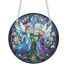 Load image into Gallery viewer, Acrylic Butterfly Elf Round Single-Sided 5D DIY Diamond Painting Dots Pendant
