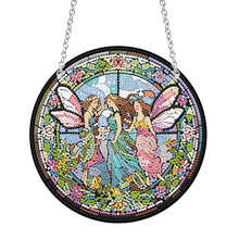 Load image into Gallery viewer, Acrylic Butterfly Elf Round Single-Sided 5D DIY Diamond Painting Dots Pendant
