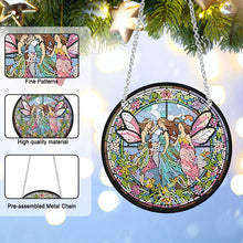 Load image into Gallery viewer, Acrylic Butterfly Elf Round Single-Sided 5D DIY Diamond Painting Dots Pendant
