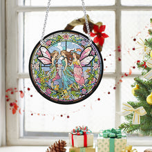 Load image into Gallery viewer, Acrylic Butterfly Elf Round Single-Sided 5D DIY Diamond Painting Dots Pendant
