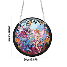 Load image into Gallery viewer, Acrylic Butterfly Elf Round Single-Sided 5D DIY Diamond Painting Dots Pendant
