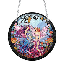 Load image into Gallery viewer, Acrylic Butterfly Elf Round Single-Sided 5D DIY Diamond Painting Dots Pendant
