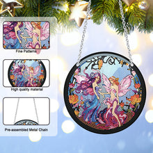 Load image into Gallery viewer, Acrylic Butterfly Elf Round Single-Sided 5D DIY Diamond Painting Dots Pendant
